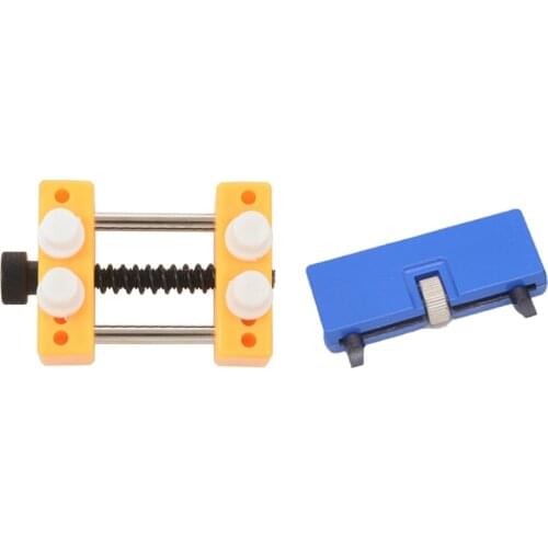 1 Pcs Vise Tool Movement Holder Opens Watch Case Dial Fixer & 1 Pcs Two Claw Table Key Watch Rear Cover Open Tool