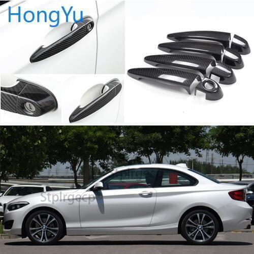 For BMW 2 series F22 F23 M235i 2014 -2018 Auto Exterior Carbon Fiber Made Door Handle Cover Sticker Decorations Overlay Trim