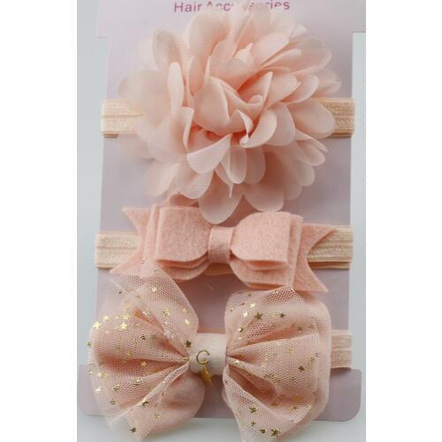 On sale 3pc baby girl boy elastic flower headband children skinny stretchy Bowknot elastic hair Band