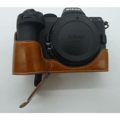 Pu Leather Camera Case Bag Half Body With battery open For Nikon Z5 Z7II Z6II Camera Bags