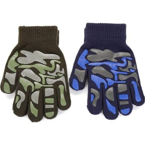 Camouflage Thick Warm Kids Gloves Winter Finger Mittens Children Cashmere non-slip Cashmere Finger Gloves For Children