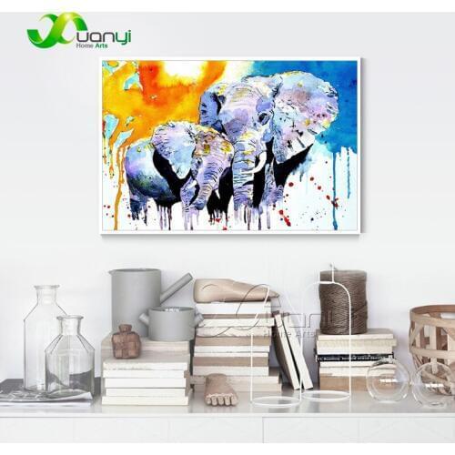 Watercolor Elephants Canvas Art Paintings Home Art Decor Wall Modular Picture For Living Room Modern Prints No Frame PR1404