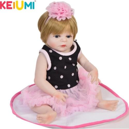 KEIUMI Hot Sale Reborn Baby Doll Silicone Full Body Realistic Princess Girl Baby Doll For Kid Christmas Birthday Gift