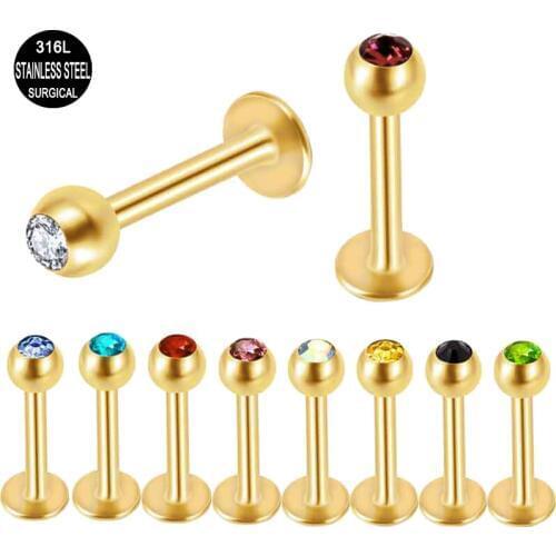 Surgical Steel Lip Piercing 16 Gauge Labret Ring Lot of 100Pcs Piercings Body Jewelry