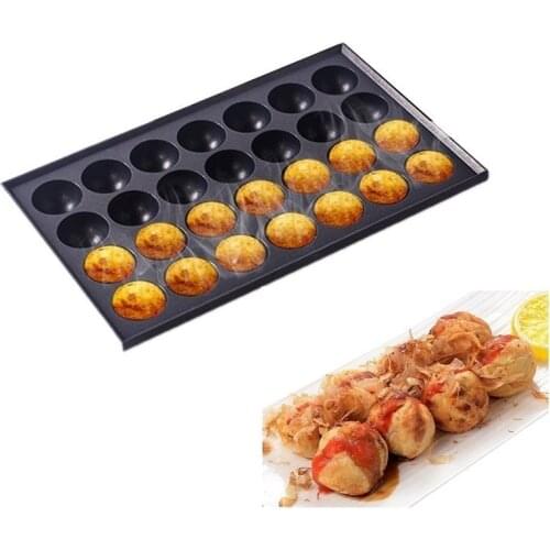 18 Holes / 28 Holes Commercial Takoyaki Machine Maker Nonstick Baking Pan Plate Cast Aluminum Octopus Ball Meatball Cooker Grill