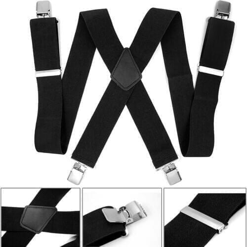 HOT SALES!!! Adjustable Men Elastic Clip-ons X-Back Suspender Pants Wide Band Braces Strap Wholesale Dropshipping