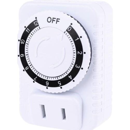 OOTDTY AC 110V 12 Hour Mechanical US Plug Switch Timer Socket for Home Appliances Control Motorcycle Charging Timer 10A 1200W