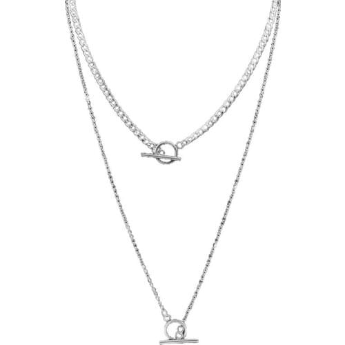 2021 Trendy OT Button Necklace Alloy Necklace Choker Necklace for Women Accessories Fashion Jewellery