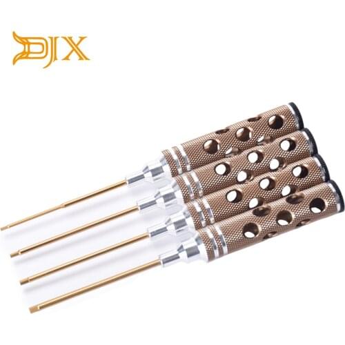 DJX 4PCS Hollow Handle Hex Screwdriver Tool Set 1.5/2.0/2.5/3.0mm for RC Drone Helicopter Car Model