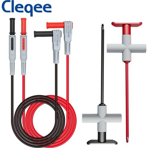 Cleqee P1033A 4mm Banana Plug Test Leads kit with Spring Piercing Test Clips Probe for Multimeter Electronic Testing