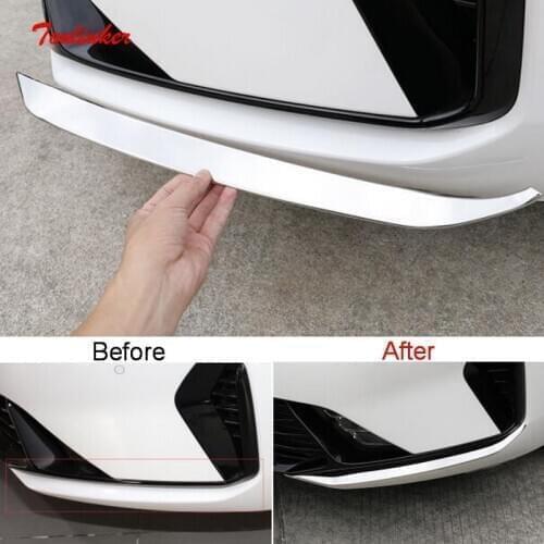 Tonlinker Exterior Front/Rear Fog light Cover Sticker For KIA K5 OPTIMA 2020-21 Car Styling 2 PCS Stainless steel Cover Stickers