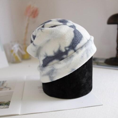 New Fashion Beanie Hat Skullies Warm Winter Hat Female Cap Wool Knitted hat Daily Printed Slouchy Hat for Men Women Baggy Hat