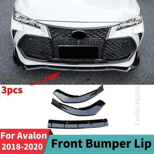 Front Bumper Lip Chin Carbon Fiber Look Body Kit Diffuser Spoiler Deflector Accessories Trim For Toyota Avalon 2018 2019 2020
