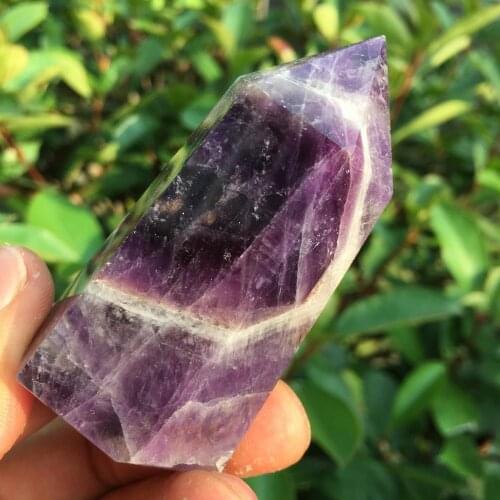 Natural dream Amethyst Quartz Crystal Wand Point Healing Stone 60MM