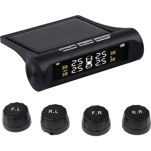 RV Car TPMS Tire Pressure Alarm Monitor System Solar Powered External Sensor