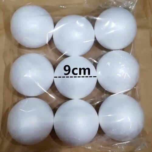 Top Quality! Diameter 9cm 18pcs White Modelling Polystyrene Styrofoam Foam Ball Spheres For New DIY Crafts Supplies