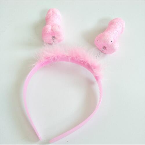 1 Pcs Feather Head Buckle Pink Willy Headband Hens Night Girls Night Out Sexy Headband Party Supplies