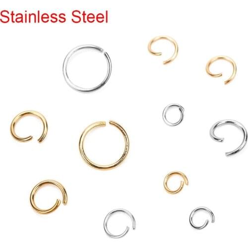 100pcs Golden Stainless Steel Open Jump Rings Bulk Dia 4 5 6 8mm Split Rings End Connectors For Diy Jewelry Making Accessories