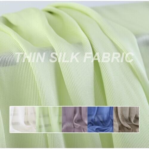 114CM Wide 8MM Thin White Green Blue Silk Fabric for Summer Dress Shirt Clothes Scarf B053