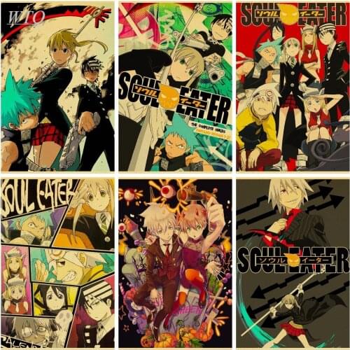 Anime Posters Soul Eater Retro Poster Home Decor Canvas Painting Posters and Prints Wall Art Picture Photos for Childrens Room