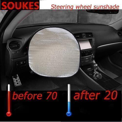 Car Styling Steering Wheel Sunscreen Sunshade Cover For Volvo S60 XC90 V40 V70 V50 V60 S40 S80 XC60 XC70 Nissan Qashqai X-TRAIL