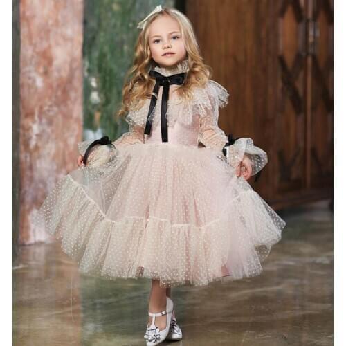 Girls Party Dresses Children Wedding Party Dresses Long Sleeve Ball Gown Pageant Christmas Dress Photography Props