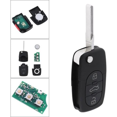 4 Buttons Flip Uncut Key Entry Remote Control Fob 4D0837231E For Audi A6 S4 TT