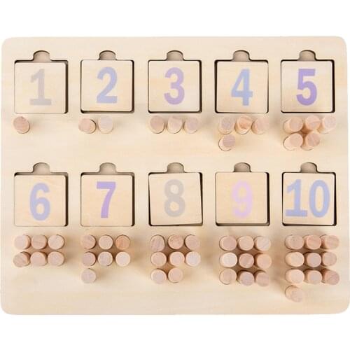 Kids Wooden Montessori Math Toys Number Counting Board Teaching Material
