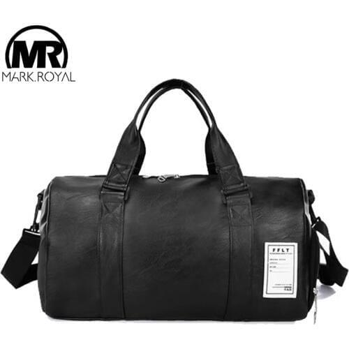 MARKROYAL PU Leather Travel Bag Independent Shoes Storage Big Fitness Bags Large Capacity Handbag Fashion Duffle Bag