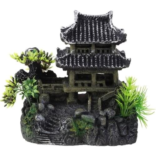 Eco Rockery Aquarium Fish Tank Landscaping Decoration Vintage Home Resin Hideaway Shrimp Breeding Shelter Multiple Holes