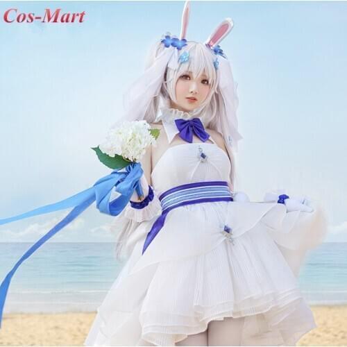 Game Azur Lane USS Laffey Cosplay Costume White Rabbit And The Pledge Lovely Wedding Dress Role Play Formal Dress S-XL