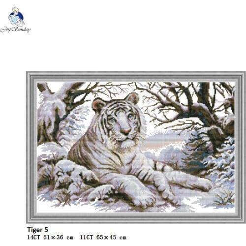 Tiger Paintings Aida Canvas 11CT 14CT Embroidery Needlework Cross stitch kits DIY Handmade Beginner Crafts Factory Wholesale