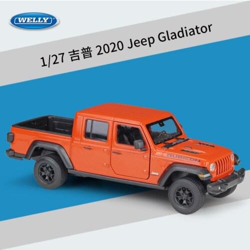 Welly Diecast 1:27 Classic Trailers Metal 2020 Jeep Gladiator Pickup Truck Model Car Alloy Toy Car For Children Gift Collection