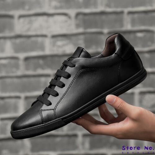 Simple White Sneakers Casual Leather Shoes Leather Men Sneakers White Male Leather Shoes Anti Slippery Flats Shoes 2020 New
