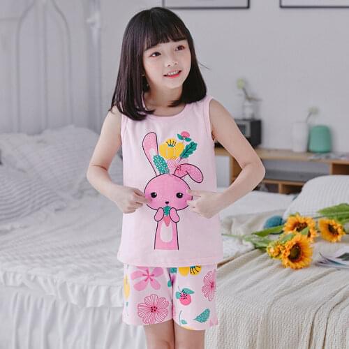 New Summer Boys Baby Clothes 2-9Years Short Sleeve T Shirt+shorts Girls Sleepwear Outfits Kids Clothing Childrens Pajamas Sets