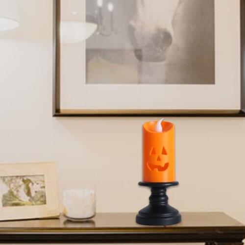 Reusable Halloween Decorations Lights Flameless Candlestick Candle Lights with Battery Operated Living Room Halloween Decors