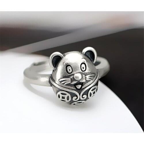 Lightning Offers Zodiac Signs Cute Funny Mouse Rat Rings Gifts For Women Ladies Rings Valentine Gothic style