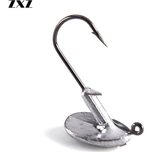 5pcs Tumbler Jump Jig Heads Fishing Hook 3.5g 5g 10g 14g Tumbler Anti-hanging Grass Lead Head Fishing Hooks for Soft Lure Tackle