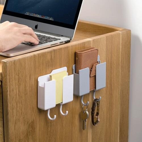 Tv Mobile Phone Remote Control Storage Box Bedroom Free Punch Wall Hanging Box Desktop Multi-Function Rack