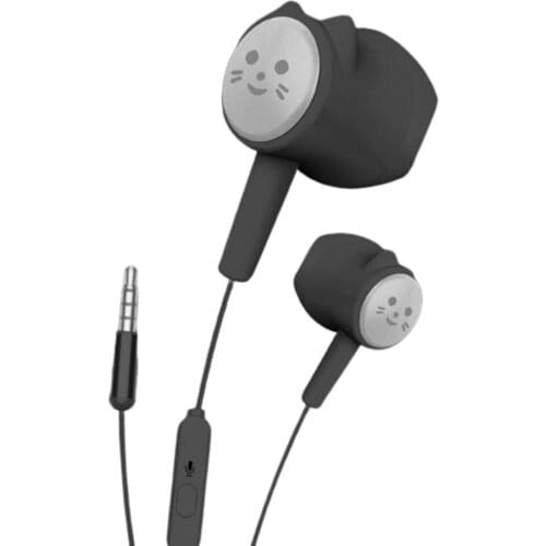 Headphone Cute Cats Shape Durable Plastic Wired Sports Headset for Outdoor Lovely Earphone