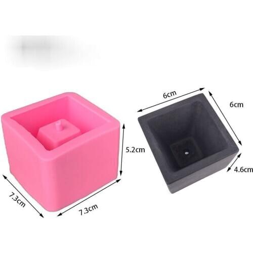 Small Square Planter Flowerpot Making Silica Gel Mold Geometric Aromatherapy Gypsum Silicone Pot Molds