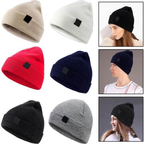 Solid Unisex Beanie Autumn Winter Warm Hat acrylic Knitted Soft Warm Cap Men Women Outdoor Fashion Beanie Hat Ski Baseball Cap