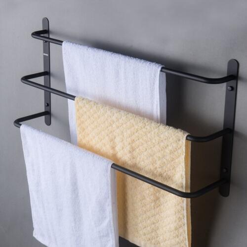 Bathroom 24 inch Towel Shelf Free Shipping 304 Stainless Steel Storage Racks Wall Mounted Black Towel Bar Bathroom Accessories