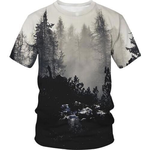 Nature / Landscape T shirt Summer Casual Natural Scenery Full Print 3D T-shirt Cool Mans Top Tee 3d Printed Mens T-shirts Tops