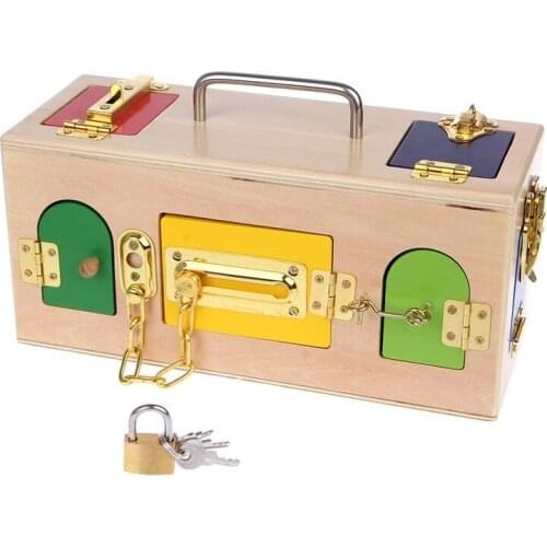 HOT SALE Colorful Lock Box Kids Children Educational Preschool Training Toys