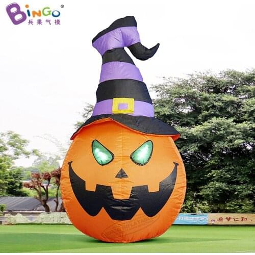Custom Made 3 Meters Tall Inflatable Specter Pumpkin With Hat Balloons For Halloween Home Party Decoration Toy - BG-F030