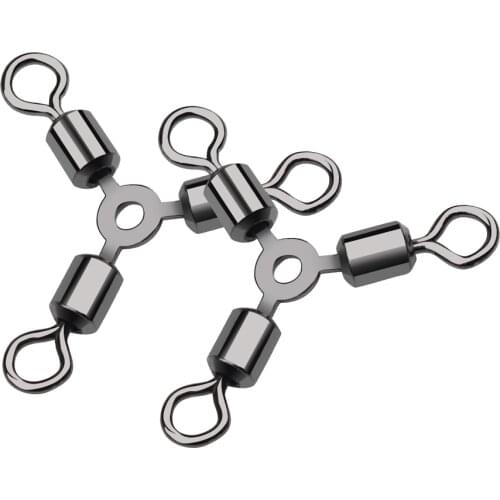 10/20pcs/lot 3 Way Fishing Rolling Swivels O-shape Three Way Rolling Swivels Fishing Tackle Fishhooks Fishing Connector snap