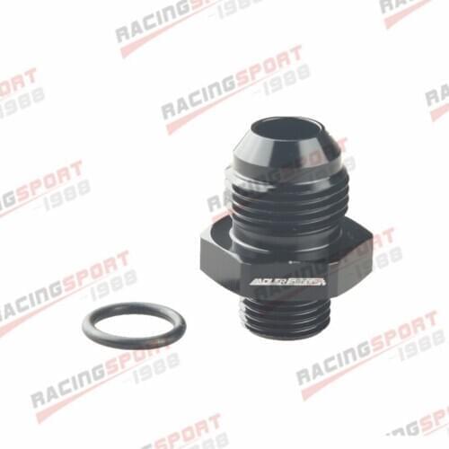 8AN AN-8 Male Flare To 6AN AN-6 Straight Cut O-Ring Adapter Fitting Black/BLUE
