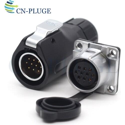 XHP20, IP67 10 pin Waterproof Connector LED Power Aviation Automotive Connector,20mm Panel Mount Male Plug Female Socket