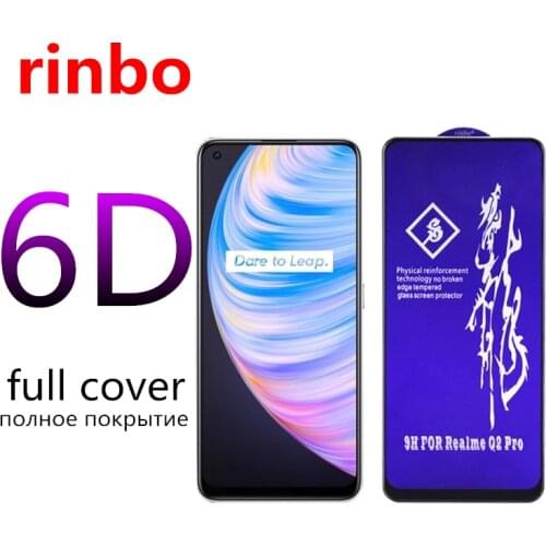 Rinbo 6D Tempered Glass For OPPO Realme 8 7 6 5 Realmi X50 Q2 F19 Pro Reno 4 Lite Se 5z 4z 3 2 2Z A53 A54 Glass Screen Protector